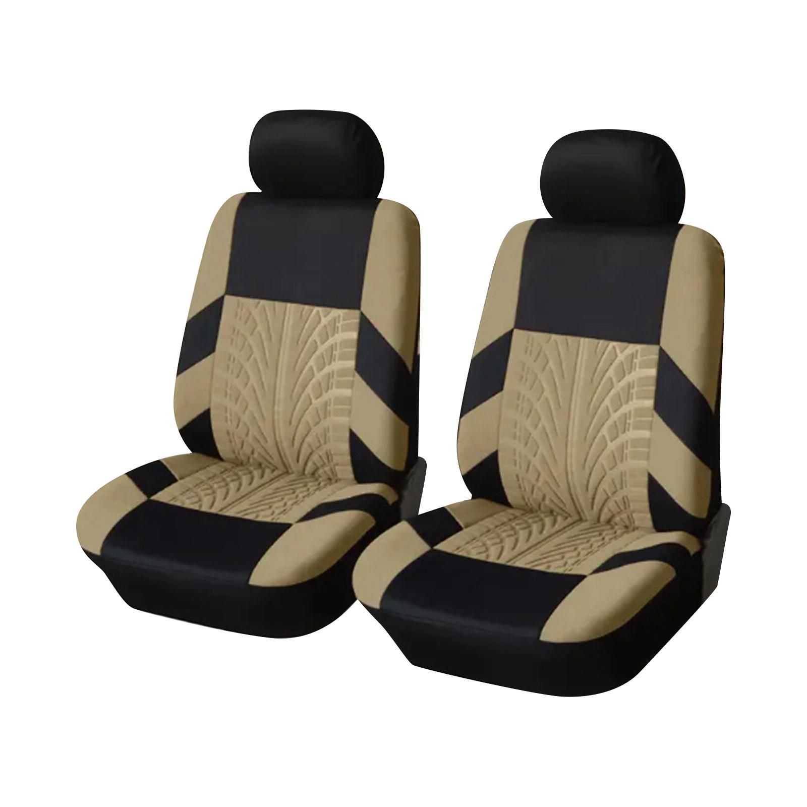 

Car Seat Covers Full Set Front Split Rear Bench For Car Universal Cloth SUV Sedan Van Automotive Interior Covers One Size бежевый