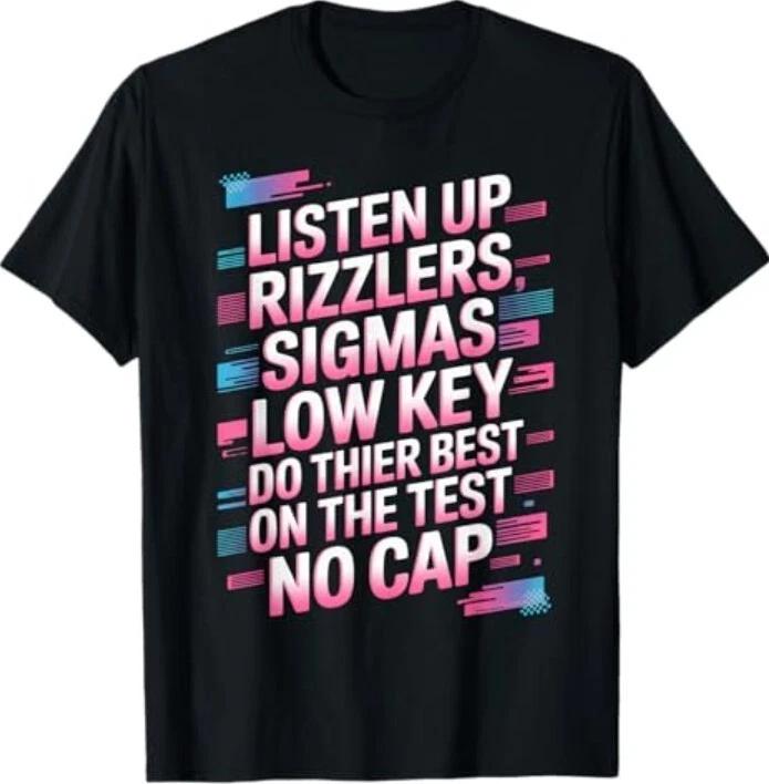 

Funny Testing Shirt Listen Up Rizzlers Test Day 5th Grade T-Shirt 3XL