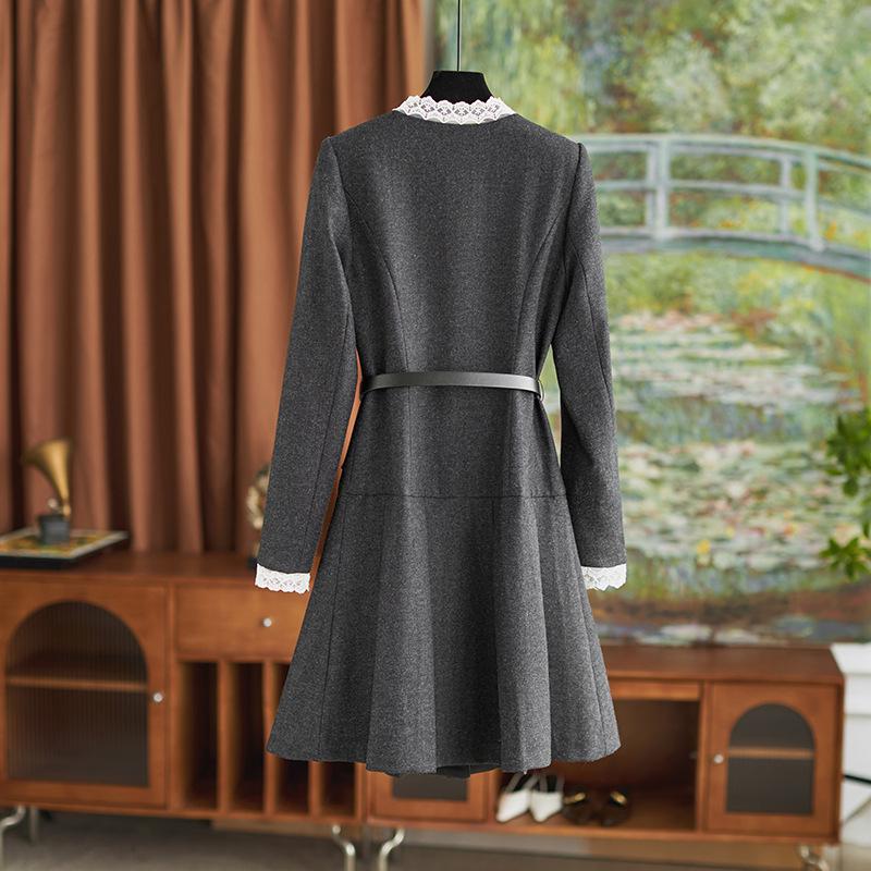 Elegant French Retro Style Waist-Hugging Dress for Women