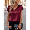 JPNTKY Women's Fashion Casual Short Sleeve V-Neck Blouses & Shirts