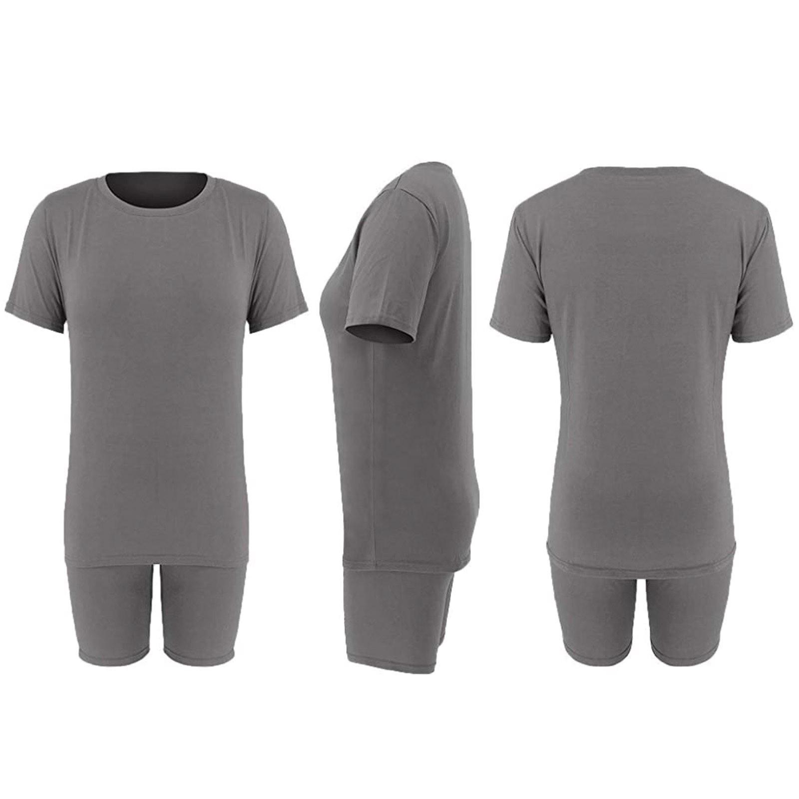 Женский повседневный спортивный однотонный костюм из 2 предметов — фото 4