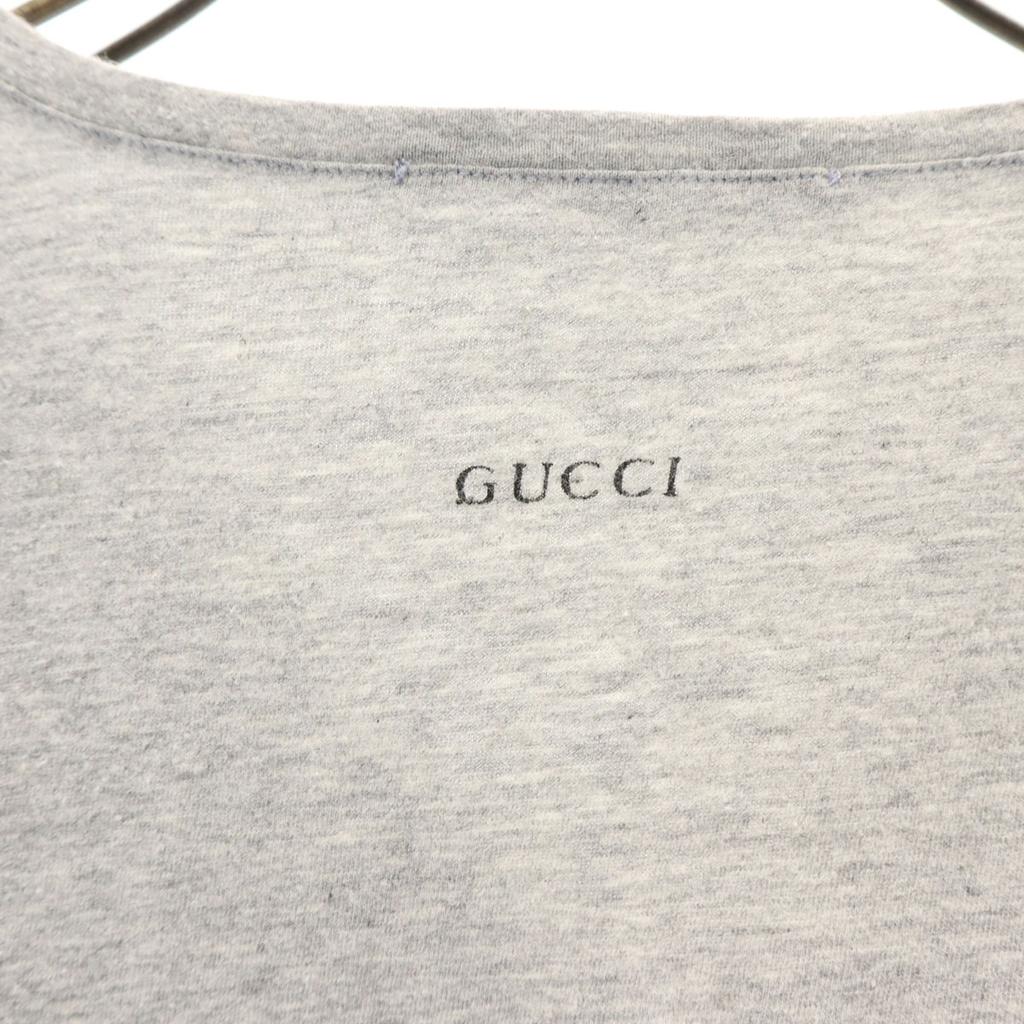 GUCCI made in Italy Short sleeve V neck T-shirt M gray Women Used