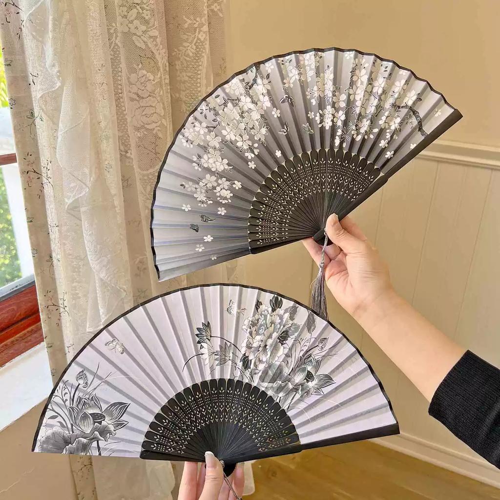 Ancient Style Small Fan, Chinese Style Women's Hanfu Dance Fan, Portable Retro Folding Fan, Summer Cooling Fan, Bamboo Fan