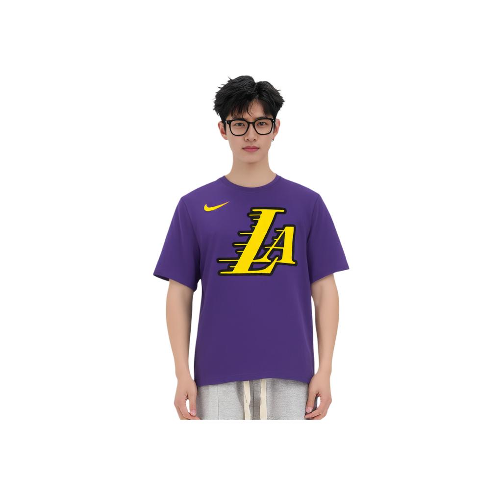 New Nike x NBA Los Angeles Lakers T Shirt Men's Purple HJ2575-504