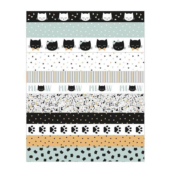 Autocollants masking tape - Artemio - Terrazzo Cat - 3 feuilles - Papier semi-transparent - Idéal scrapbooking