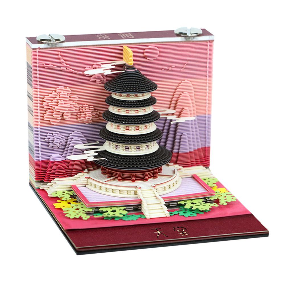 4 Types Chinese 3d Calendar Notepad Magic Castle 3d Calendar 3d Artistic Note Paper Cubes Memo Gift 2026 Pad Birthday Notepad