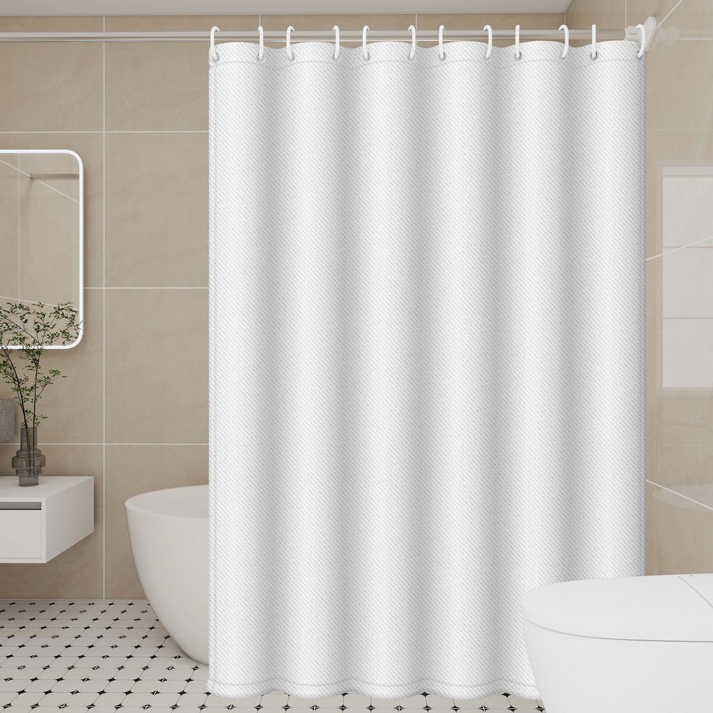 Minimalist Polyester Waterproof Shower Curtain - Effortlessly Adds a Clean Finish