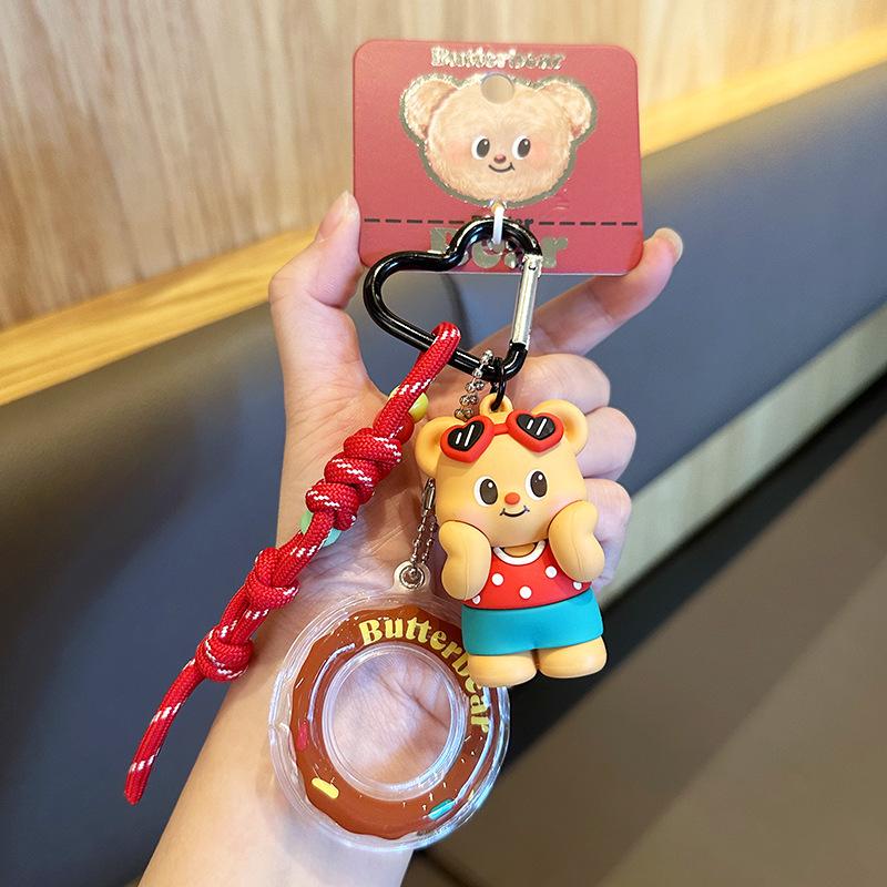 Swimming Ring Butter Bear Keychain Female And Male Couple Keychain Schoolbag Pendant No specifications