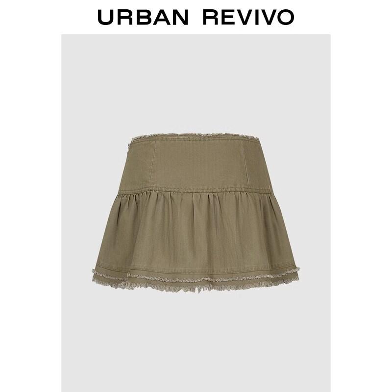 UR2026 Women's Retro Napoleon Button Pleated Mini Skirt