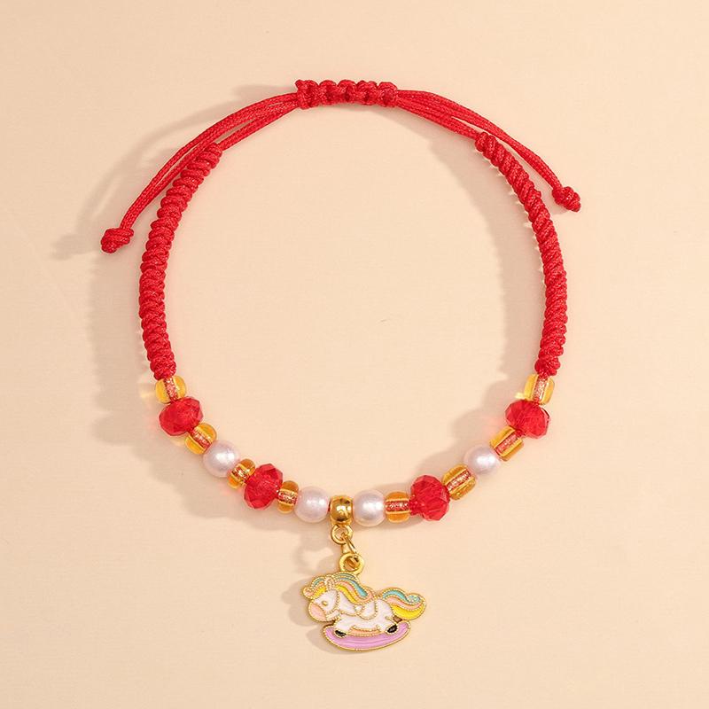 Chinese Style 2026 Horse Year Zodiac Bracelet For Women Men Lucky Hand-Woven Red Rope Bracelet New Year Jewelry Party Gift