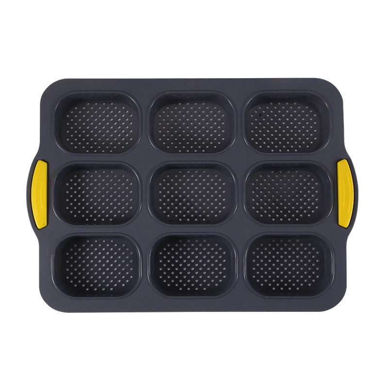Hamburger Bun Mold Non-Stick Food Grade Silicone Bread Loaf Pan Baguette Pan French Bread Baking Forms Burger Buns Sandwich Tray