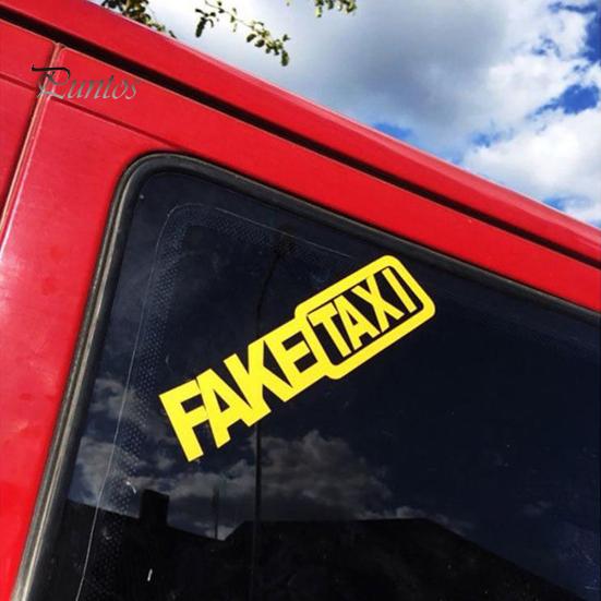 Funny Car Sticker FAKE TAXI Drifting Fake Taxi Sign Race Auto Vehicle Decal Decoration