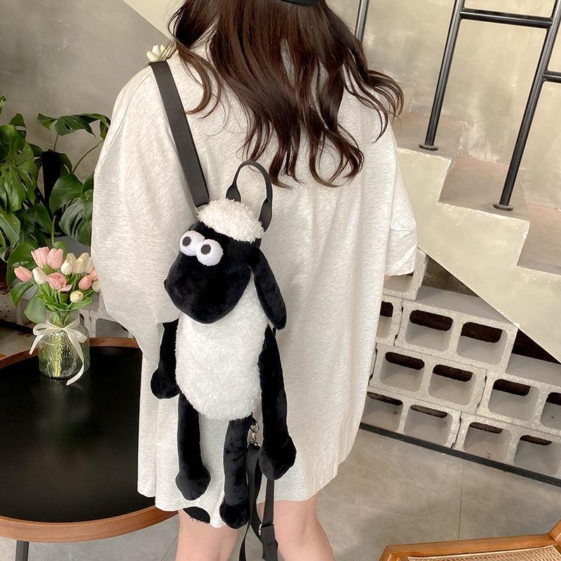 Cute Sheep Plush Backpack For Daily Use