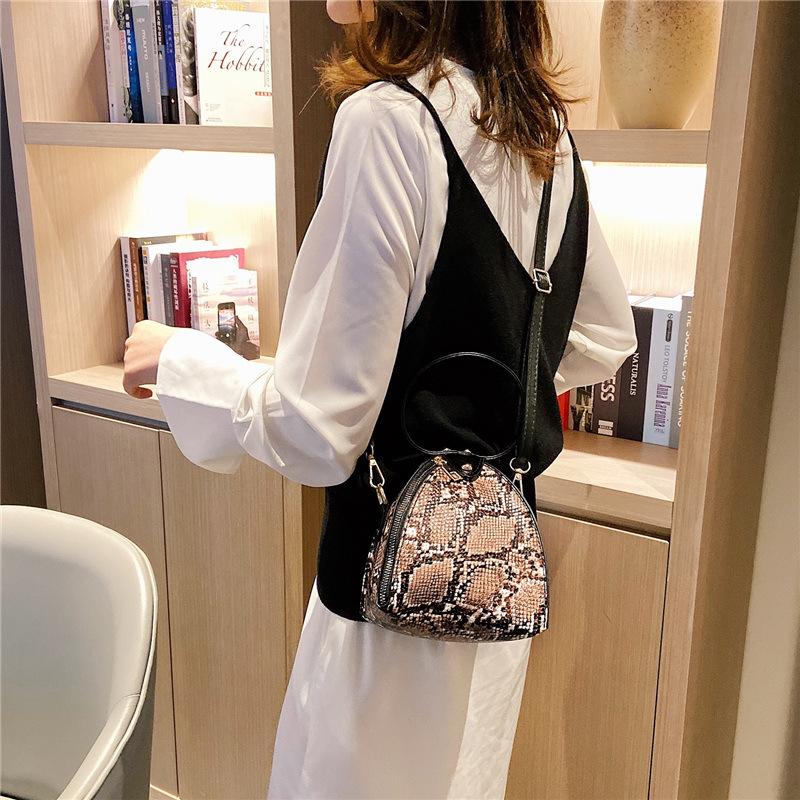 ins fashion leopard print triangle bag Korean version of the new portable women's bag trendy women's shoulder messenger mini bag