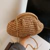 Summer  Straw Weaving Crossbody Bag Fashionable and Casual Shell Bag Women's Shoulder Bag with Excellent Texture