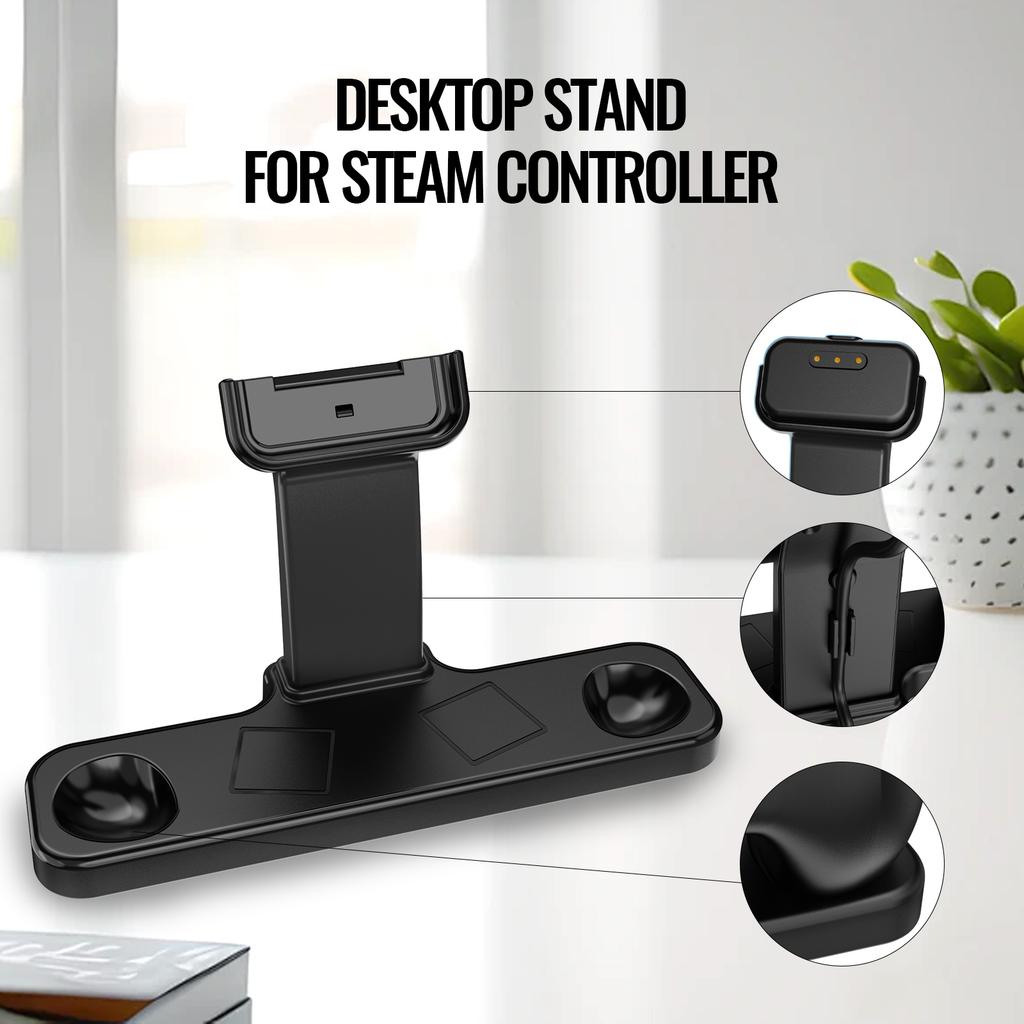 Magnetic Charging Dock&Desktop Stand JYS-SDM013 for Steam Controller,Anti-Tip Triangular Structure Metal Base