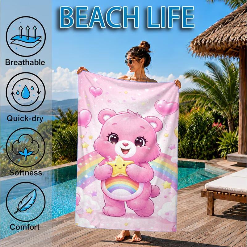 Love Bears Cozy Night Beach Towel, Microfiber Beach Towel, Perfect For Pool, Beach, Travel, Home Decor Beach Party Fan Gifts