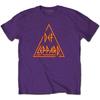 Def Leppard: Klassisches Dreieck-Logo Lila T-Shirt (Offiziell lizensiert) X-Large