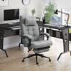 Office Chair with Footrest Ergonomic Office Chair with Armrests Lumber Support and Headrest Light Grey