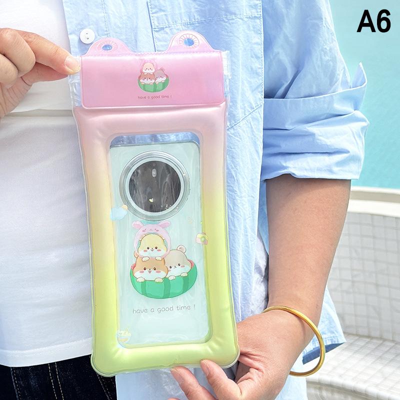 Universelle Cartoon Wasserdichte Handyhülle Tasche Schwimmen Unterwasserfotografie Luftpolster Wasserdichte Tasche Hängende Tauchtasche