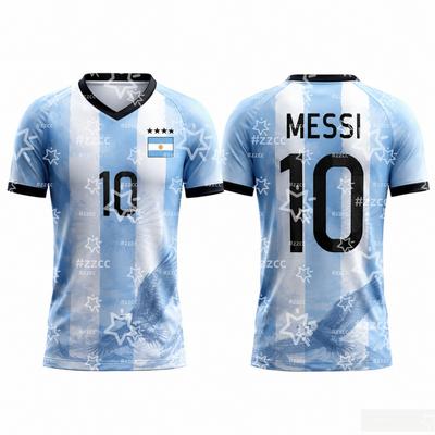 Maillot de Football Argentine 2026 Messi #10 Unisexe Séchage Rapide Maillot de Football Adulte Enfants T-shirt d'Entraînement Sportif Pour Fan de Football Cadeau