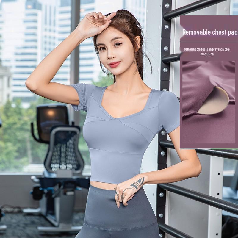 2025 Spring Women's Slimming Short Sleeve Yoga & Fitness Top
