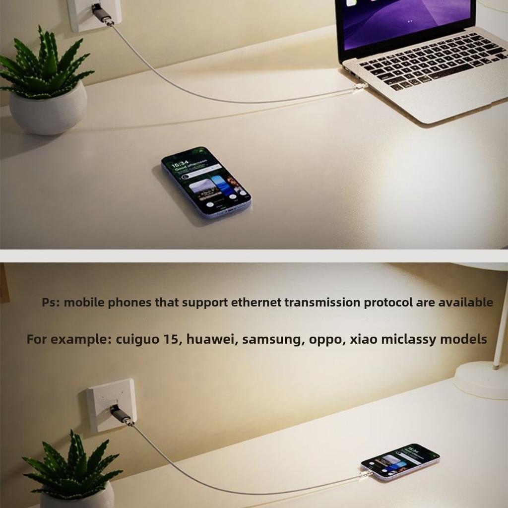 USB-C Ethernet Adapter, Gigabit LAN Dongle for MacBook, Laptop, iPad, Android