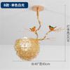 Nordic Cottagecore Gold Bird'S Nest Led Chandeliers For Living Room Bar Dining Table Loft Decoration Hanging Lighting Fixtures