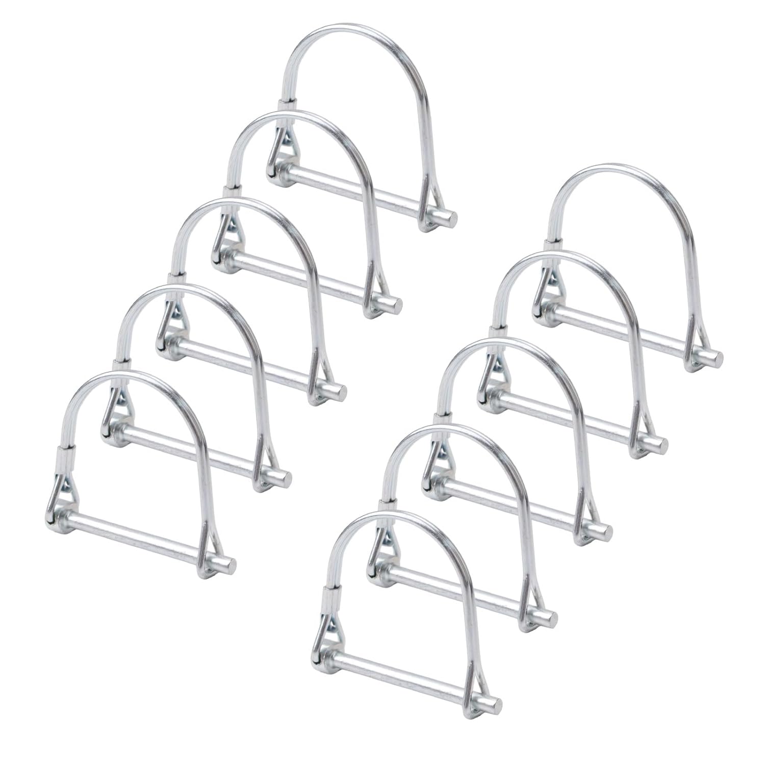 

10 шт. Стопорный штифт с проволочным замком, Стопорный штифт с валом из углеродистой стали, Стопорный штифт с проволочным замком в виде круглой петли для гусеничной фермы и газона(4.5 * 50) 4.5*50-10pcs