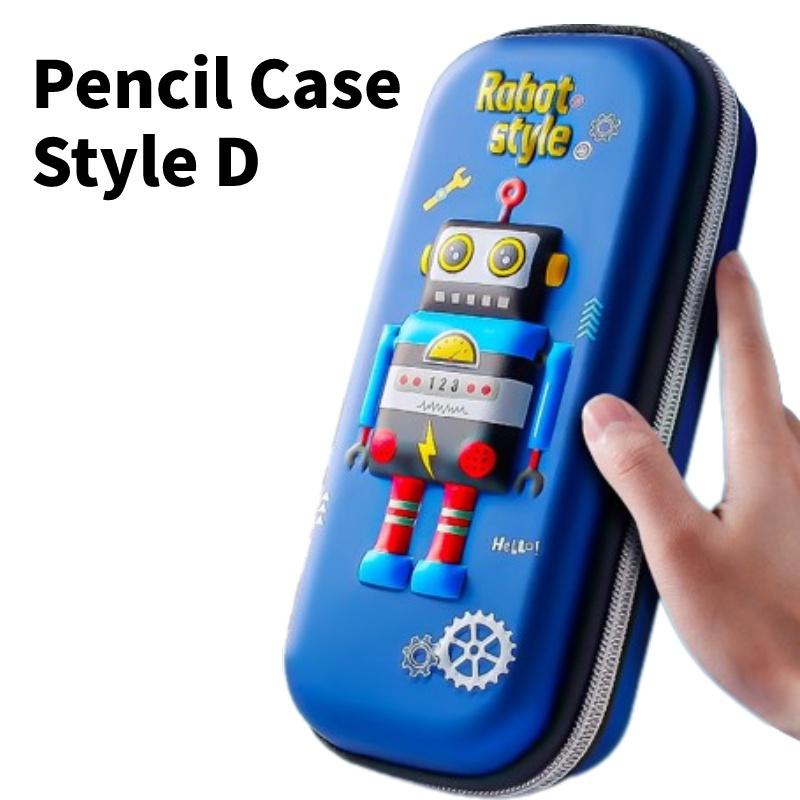 Cartoon 3D Schreibwarenbox für Jungen Große Kapazität Federmäppchen für Grundschüler Weltraum-Astronauten-Design