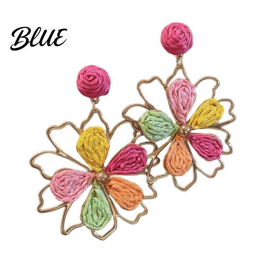 Long Earrings 1 Pair Women Drop Flower-Shaped Sweet Stud Delicate