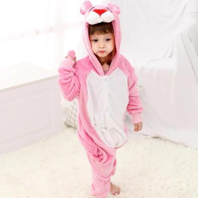 Pink Panther Onesie Kinder Kigurumi Pjamas Halloween Flanell Weihnachten Cosplay Kostüm