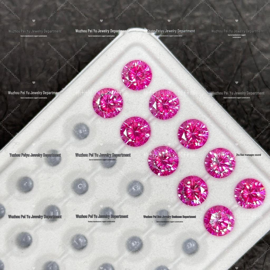 6/8mm Round Gradient Zircon Earrings: Sparkly DIY Nail Art Jewelry with Eight Hearts & Arrows Design