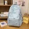 Schoolbag Ice Blue Cream Butterfly Dark Pattern Soft Girl Backpack Youth Vitality Primary and Secondary School Students Grades 1-1 Backpack