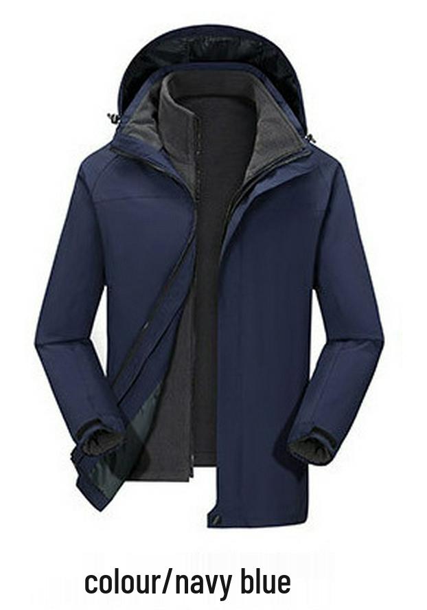 Winter Outdoor 3-in-1 Detachable Mountaineering Jacket - Windproof & Waterproof Coat M