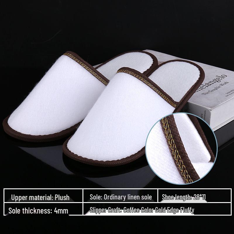 Customizable Gold-Edge Disposable Slippers for Hotels & Travel
