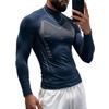 Men's Long Sleeve Workout Shirt Breathable Athletic Top for Gym Running Outdoor Training