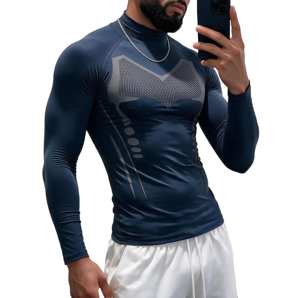 Men's Long Sleeve Workout Shirt Breathable Athletic Top for Gym Running Outdoor Training