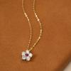 1pc Synthetic Zircon Plum Blossom Ring Necklace, with A Versatile and Elegant Temperament, Collarbone Chain