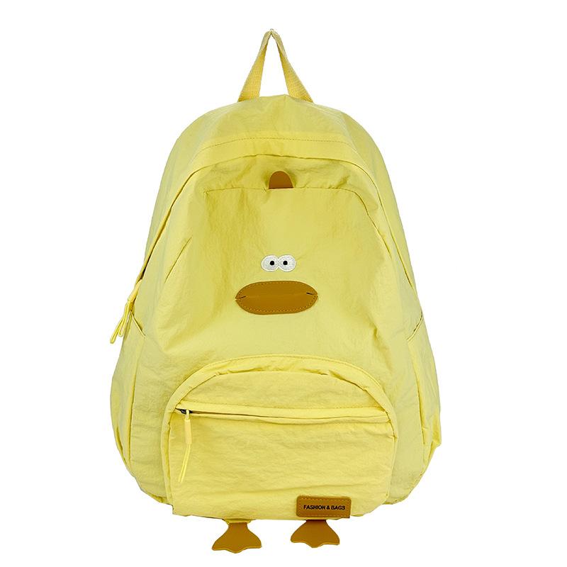 Korean Casual Student Schoolbag Large Capacity Cartoon Cute Little Duck Backpack Men and Women Backpack Large Capacity
