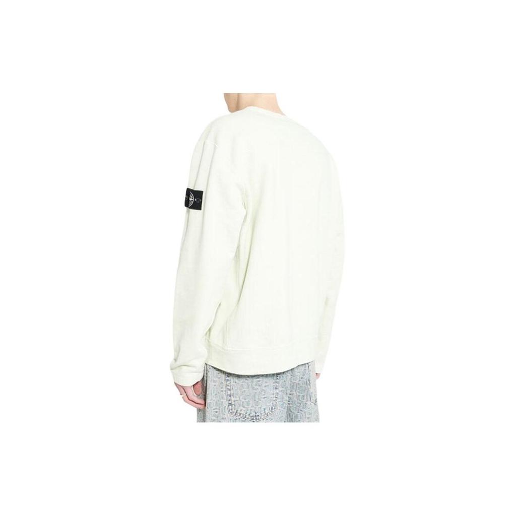 Stone Island SS24 Closed Loop Plan Rare White Label Solid Color Pullover Crew Neck Long Sleeve Casual Sweatshirt Men sweatshirt Green 8015617T3-V0051