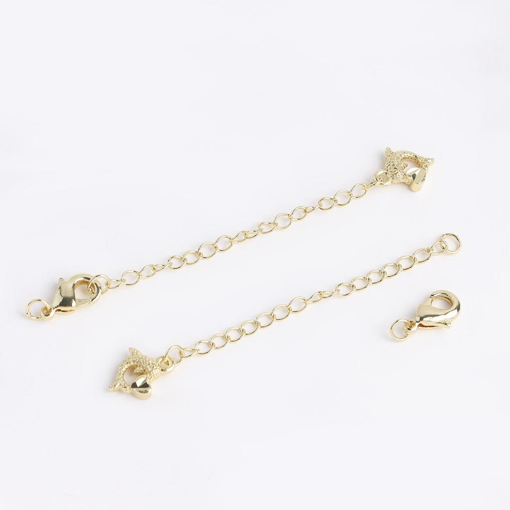 18K Gold-Plated Dolphin Shell Tail Extension Chain for DIY Bracelets/Necklaces with Lobster Clasp – High Color Retention, Fashionable Light Luxury