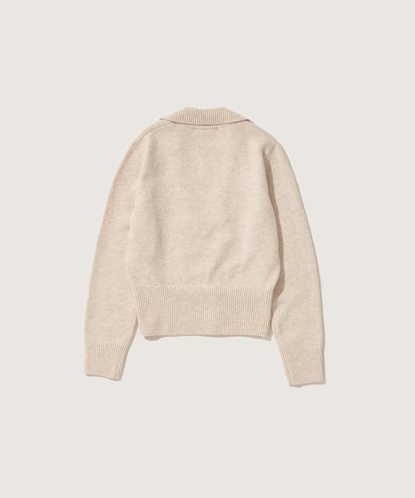 PLAC WOMEN V-Neck Collared Layered Knit Beige