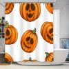 Orange Pumpkin Halloween Shower Curtain Home Decor Waterproof Bathroom Liner Set for Kids Bedroom Decoration Gift