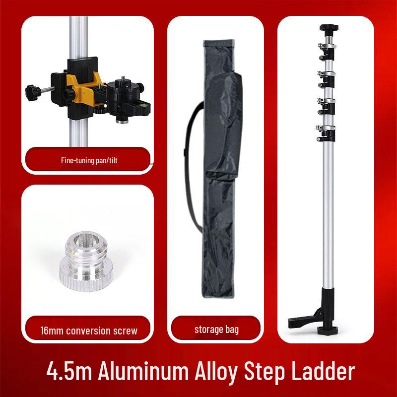 Telescopic Rod for Ceiling Support with Spirit Level and Infrared Bracket