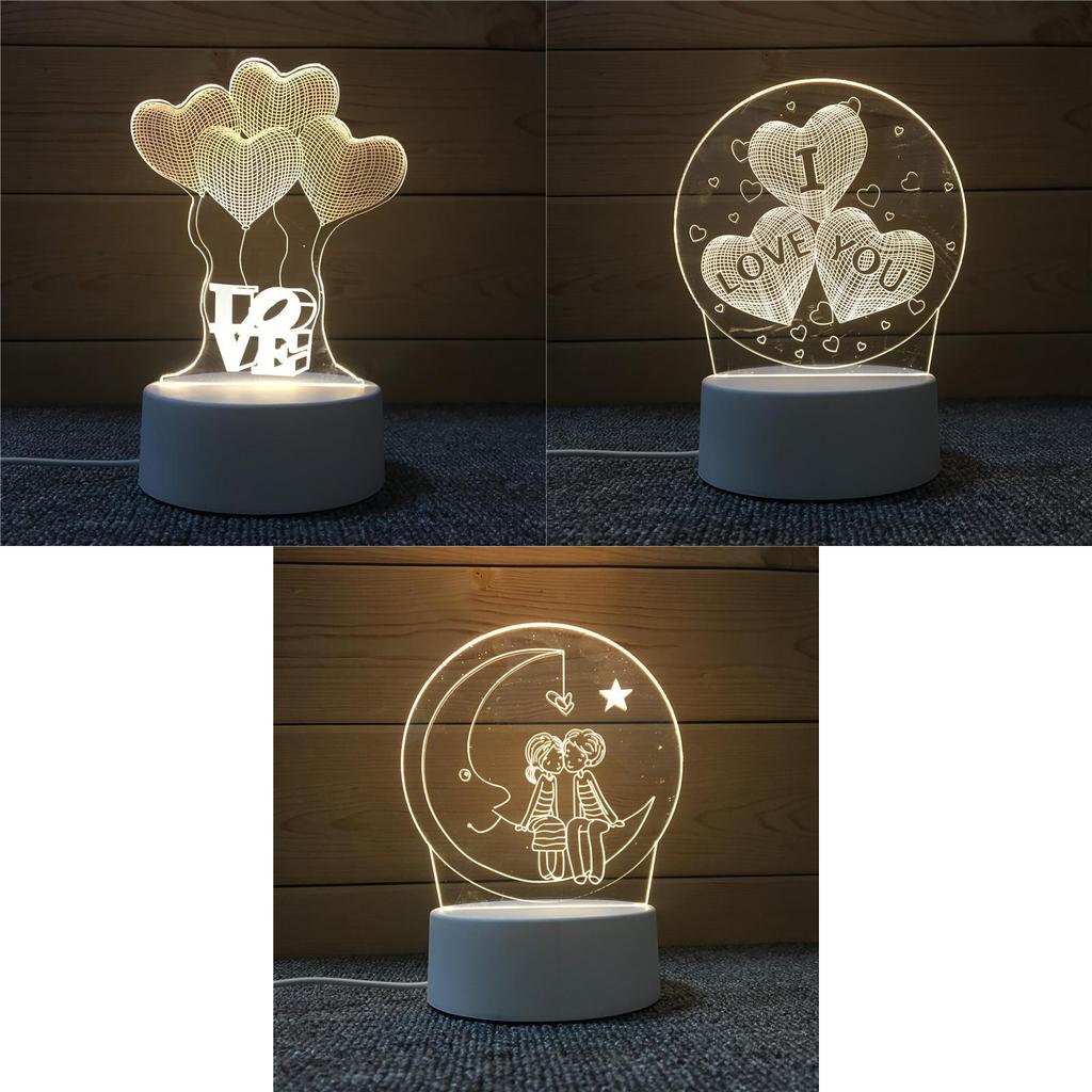 Romantic Usb Powered Acrylic Night Light For Birthday And Holiday Gifts
