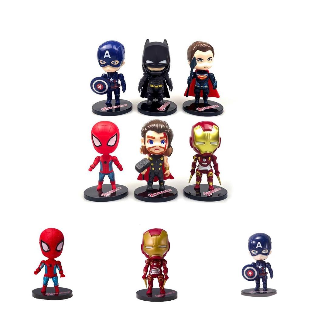 Figure Decorazione Torta di Compleanno Affascinanti degli Avengers Inclusi Iron Man E Captain America Per le Celebrazioni dei Bambini
