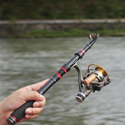 FTK Fishing Rod Reel Combos with Carbon Telescopic Spinning Rod and 9+1BB Spinning Reel Rod Set