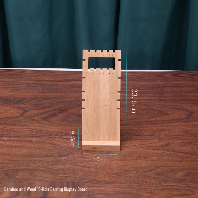 Bamboo Wood Jewelry Display Stand for Earrings, Studs, and Necklaces