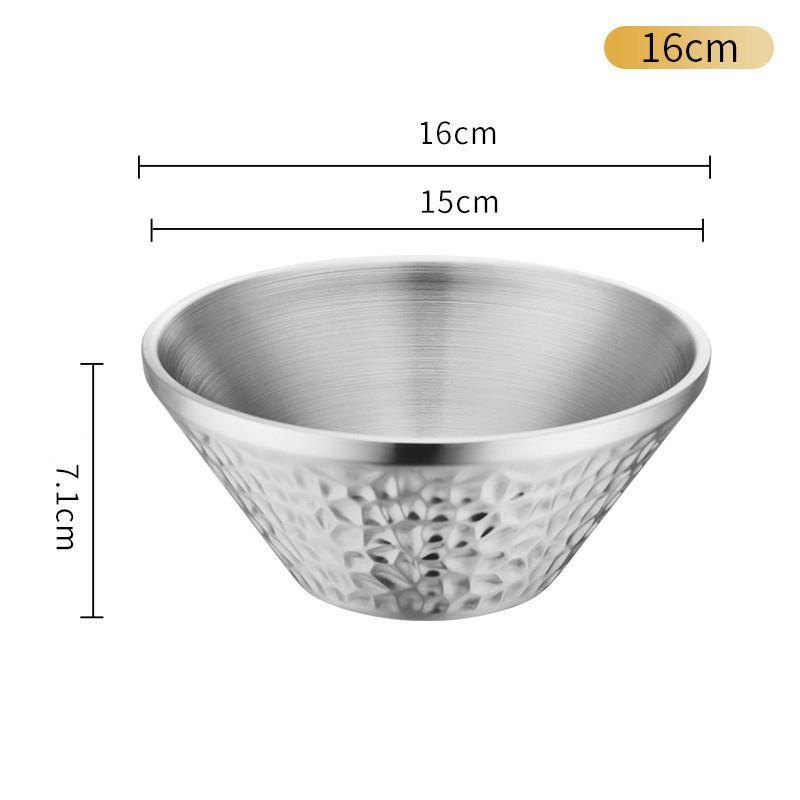 Creative Korean Stainless Steel Ramen Noodle Bowl Tableware for Salad Fruit Mixing Bowls Double Layer Heat insulation